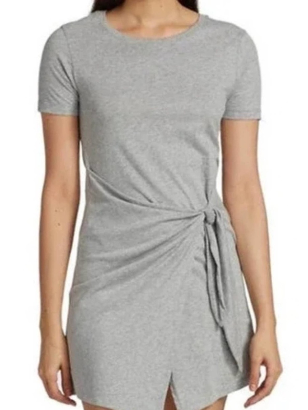 Rails Edie 100% Cotton T-shirt Mini Wrap Dress Sz Small Heather Gray